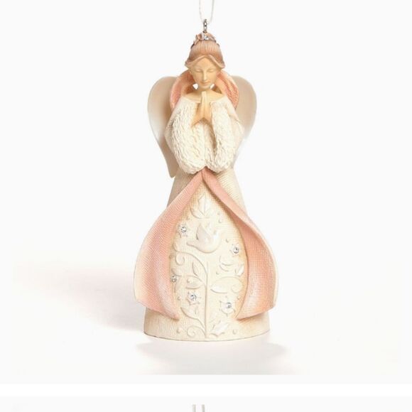 Enesco Foundations Gift Breast Cancer Awareness Angel Ornament New - Picture 1 of 12